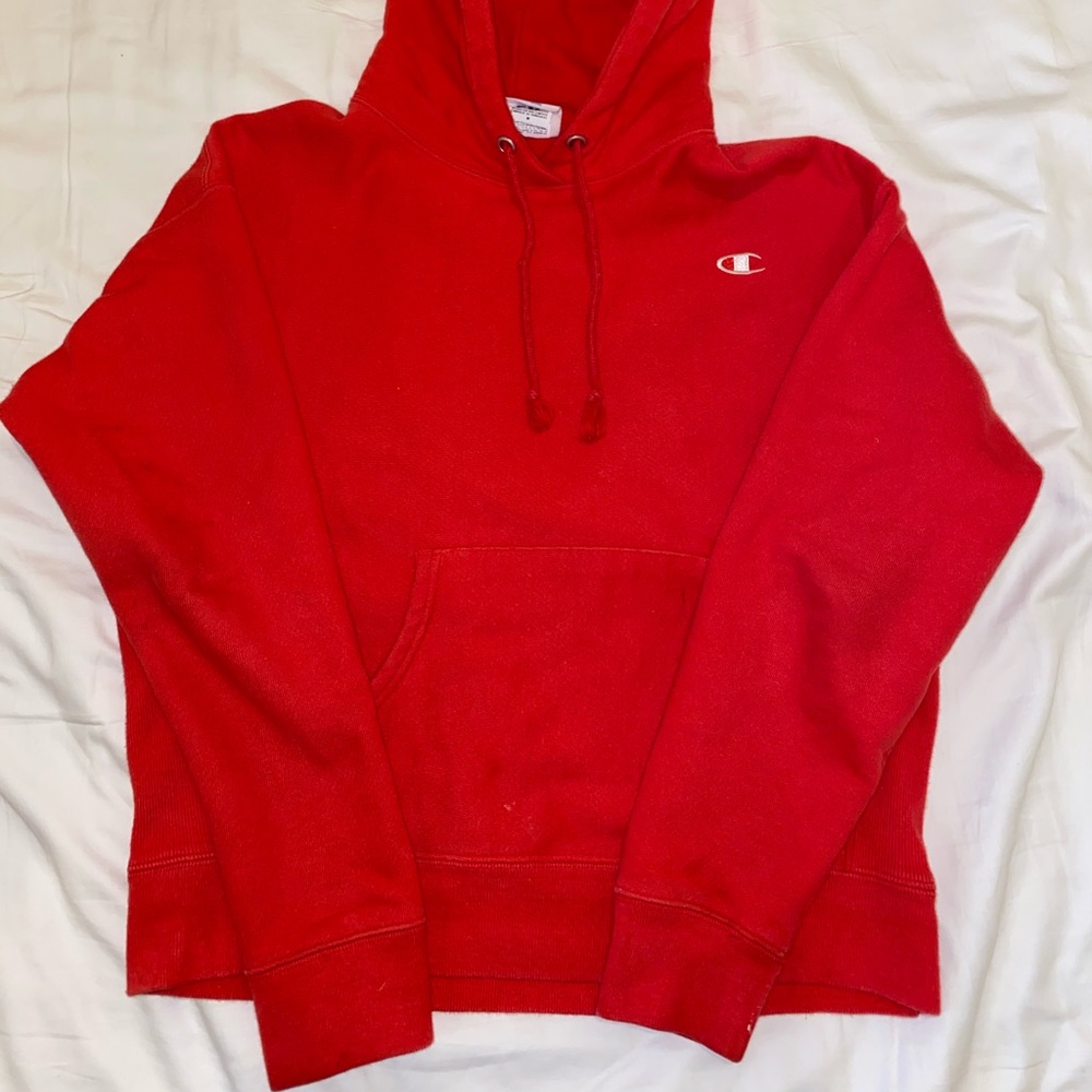 women’s medium red champion hoodie sweatshirt